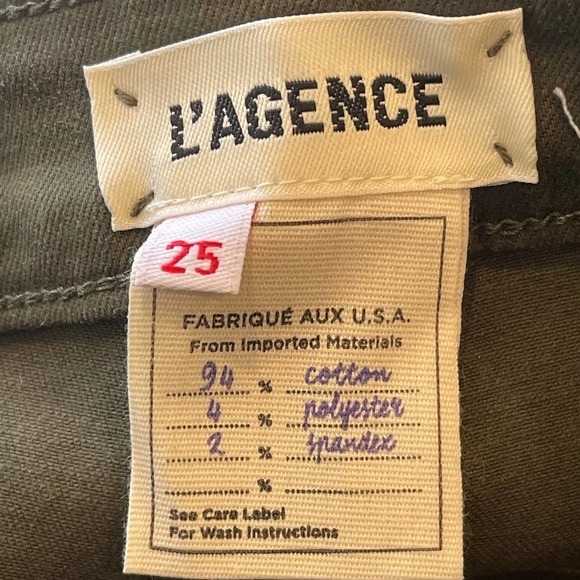 L'agence Women's Hunter Green Coated High Rise Skinny Jeans Size 25 NWOT - Picture 16 of 16